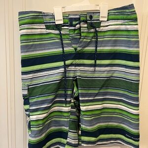 Columbia Green and Blue Board Shorts with Stripes